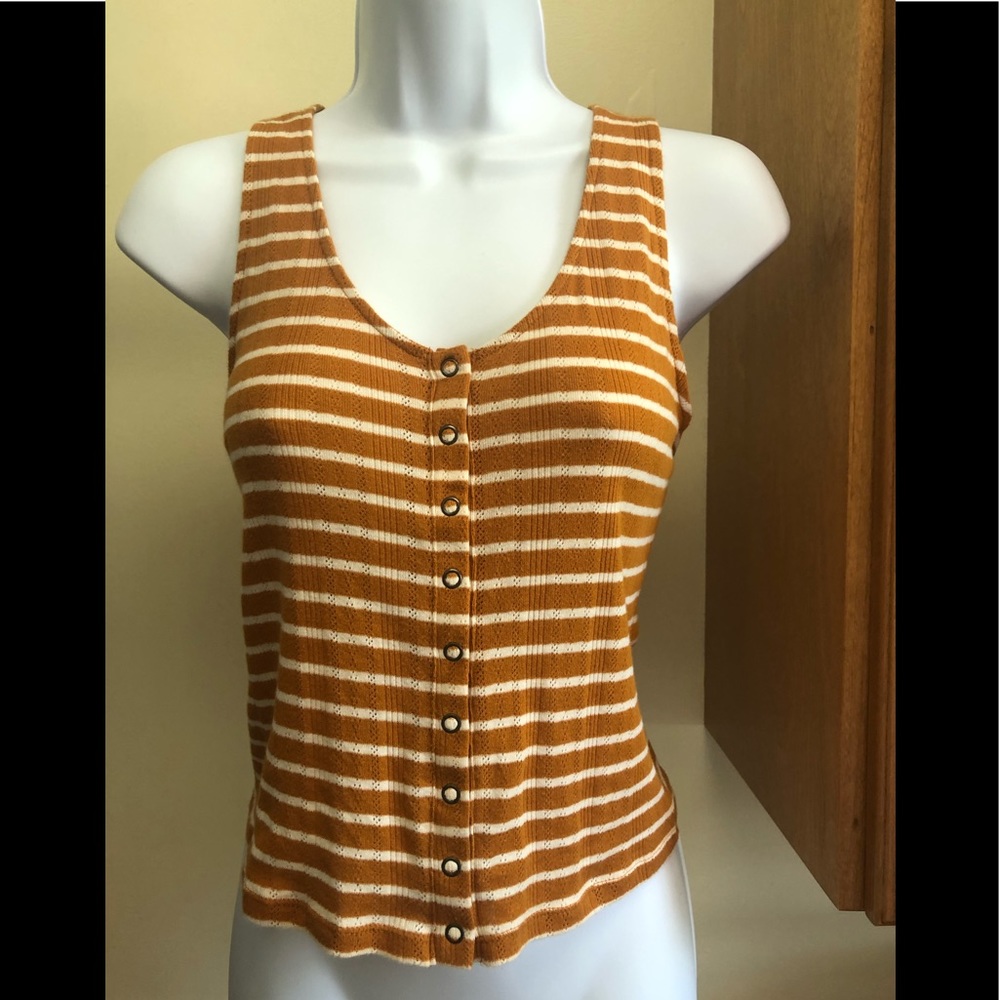 American Eagle snap front striped top